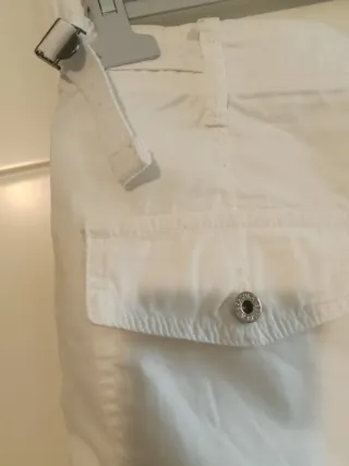 Pantalones Cargo Blancos Bershka Talla 38