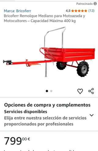 Remolque mediano para motoazada