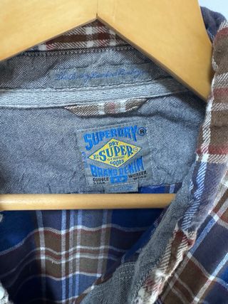 Camisa de cuadros Superdry azul y marrón