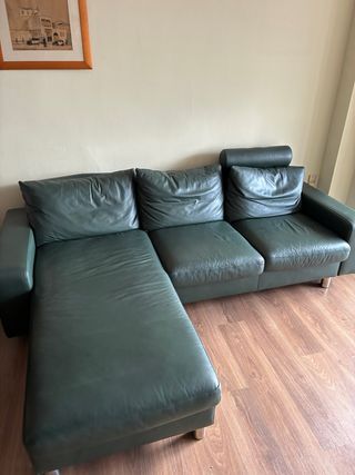 Sofá Stressless piel verde chaise longue