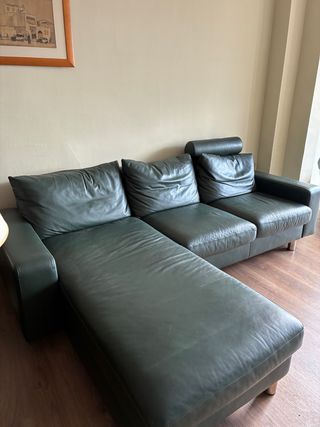 Sofá Stressless piel verde chaise longue