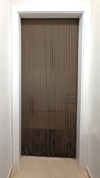 Cortina Mosquitera PVC Negra y Marrón