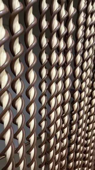 Cortina Mosquitera PVC Negra y Marrón