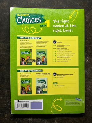 Libro ingles burlington choises 1 eso