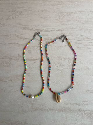 Set 2 collane perline colorate