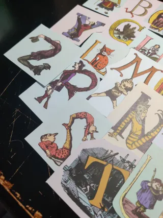 Pegatinas Letras Vintage Ilustradas