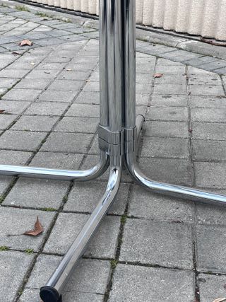 Mesa redonda cristal y metal vintage