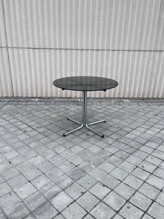 Mesa redonda cristal y metal vintage