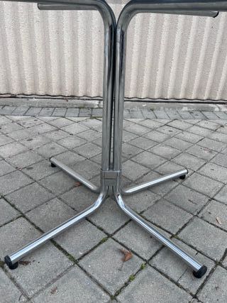 Mesa redonda cristal y metal vintage