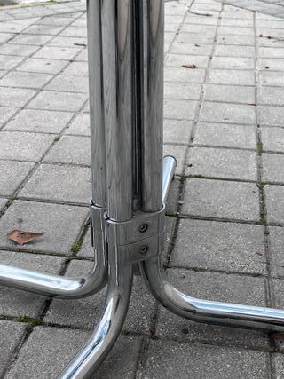 Mesa redonda cristal y metal vintage