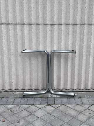 Mesa redonda cristal y metal vintage