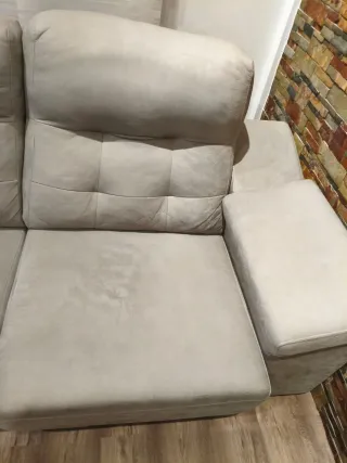 Sofá Chaiselongue Beige/Gris
