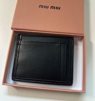 Tarjetero Miu Miu Negro Piel Matelassé