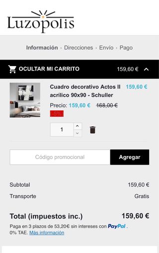 Cuadro Schuller 90x90cm NUEVO