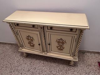 Espejo Vintage Beige y Dorado