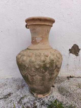 Macetero terracota conchas