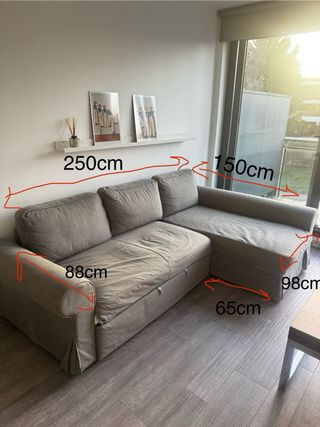 Sofá Cama Chaise Long Gris Ikea. Recoger domicilio