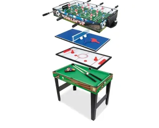Juego 4 en 1: Futbolín, Ping Pong, Air Hockey, Bil