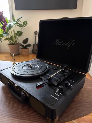 Tocadiscos RetroLife Portátil Bluetooth Negro