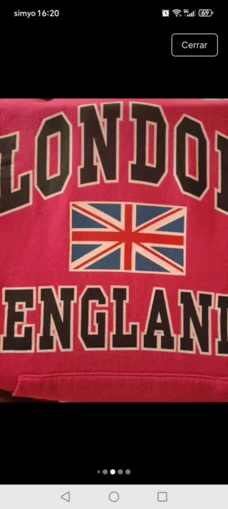 Sudadera London England Talla S