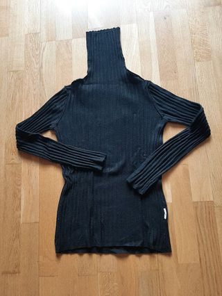 Jersey cuello alto negro elástico Talla S