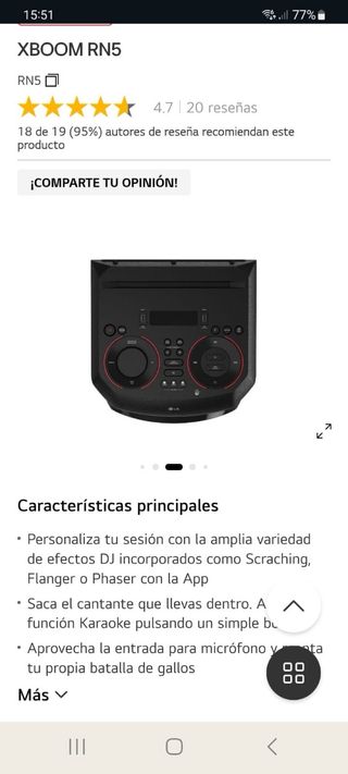 Altavoz LG XBOOM RN5 Negro/Rojo