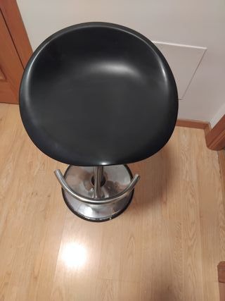 2 Taburetes Cocina Regulables Negro/Cromado