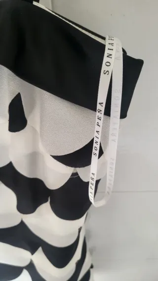 Vestido fiesta Sonia Peña negro y blanco