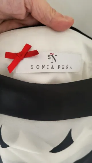 Vestido fiesta Sonia Peña negro y blanco