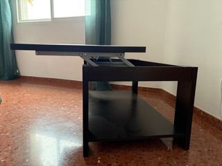 Mesa de centro elevable madera y cristal