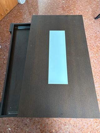 Mesa de centro elevable madera y cristal