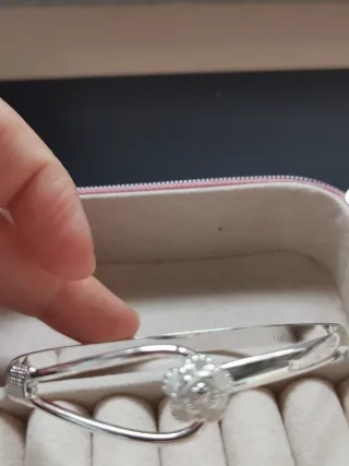 Pulsera Plata Diseño Flor