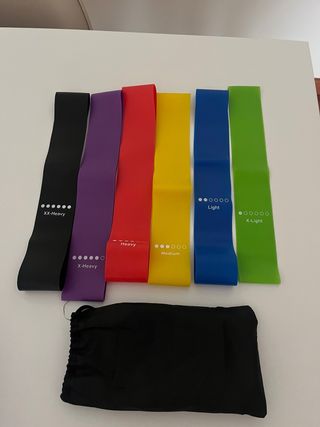 Set 5 Cintas Resistencia Fitness Ejercicio