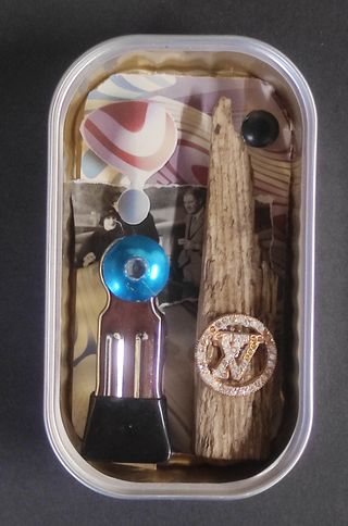 SARDINHAS-Artesanía collage Lata de sardina Oporto