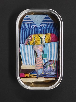 SARDINHAS-Artesanía collage Lata de sardina Oporto