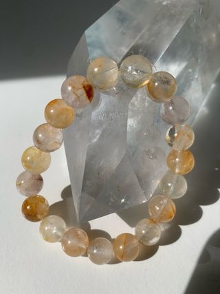 Pulsera Cuarzo Hematoide Amarillo 9mm