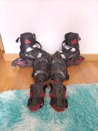 Patines en línea Talla 32-34 más protecciones