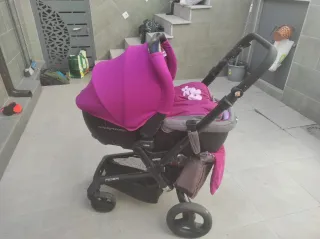 Cochecito de bebé doble morado