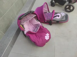 Cochecito de bebé doble morado