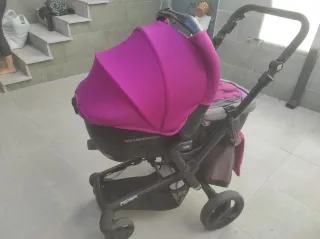 Cochecito de bebé doble morado
