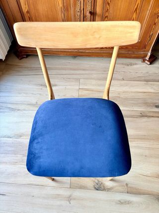 Silla Nórdica Años 60 Madera de haya y piel natura