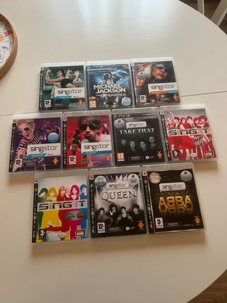 PS3 + Juegos Singstar + Buzz + Micrófonos