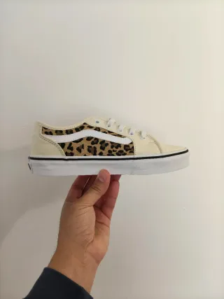 T37 Bambas Vans Blancas Leopardo