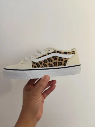 T37 Bambas Vans Blancas Leopardo