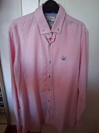 Camisa La Vespita cuadros rosa y blanco