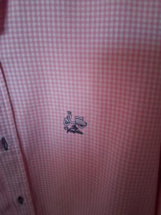 Camisa La Vespita cuadros rosa y blanco