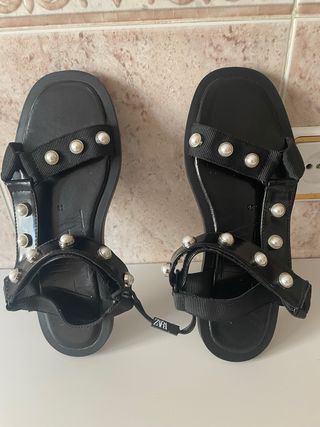 Sandalias Zara Mujer Talla 36 Perlas