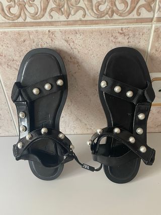 Sandalias Zara Mujer Talla 36 Perlas