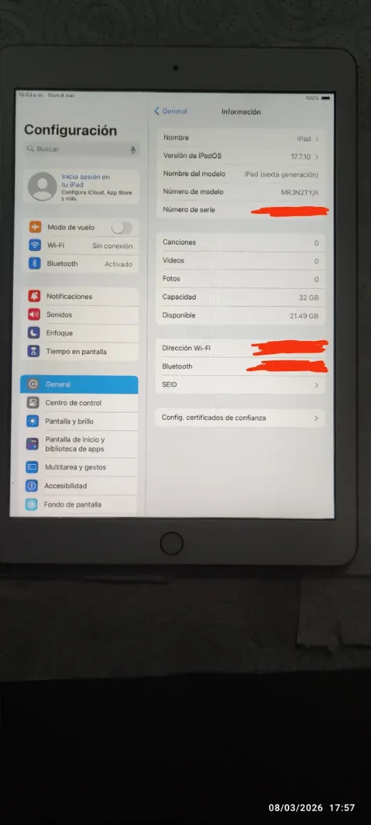 Apple iPad 6ª Gen  Dorado A1893 afbeelding 5