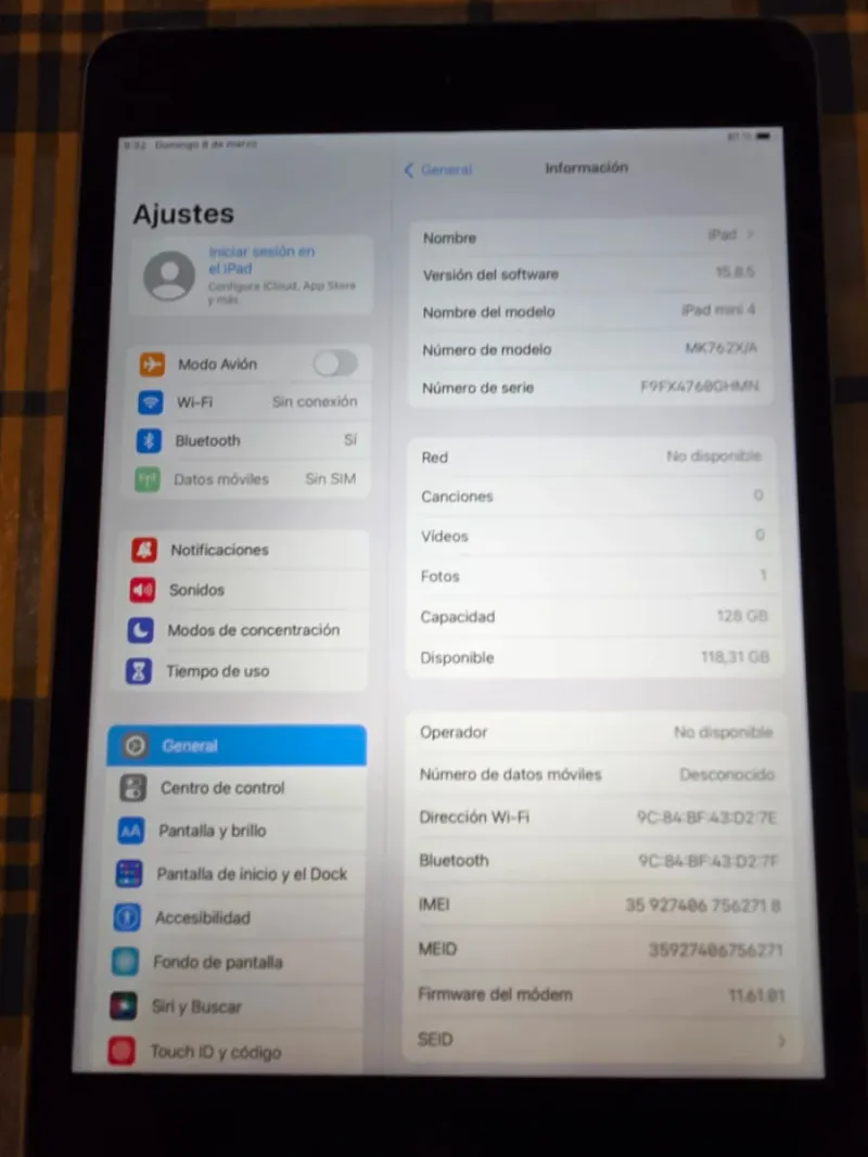 iPad Mini 4 128GB Wifi+LTE Gris Espacial afbeelding 4